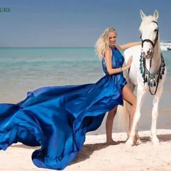 Horseback riding with swimming in the sea